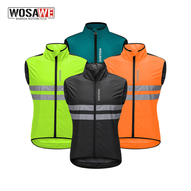 Reflective Cycling Vest - WOSAWE Erkek Bisiklet Rüzgarlık Yeleği Hafif